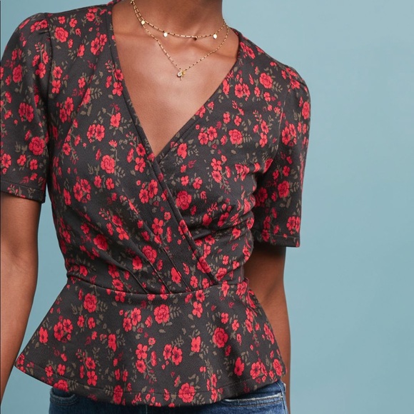 Anthropologie Tops - MEADOW RUE By ANTHROPOLOGIE Faux Wrap Blouse NWOT